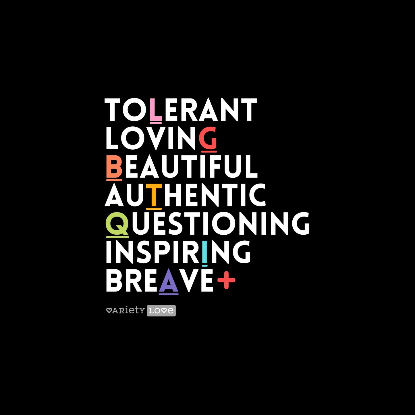 T-shirt | LGBTQIA+ in words